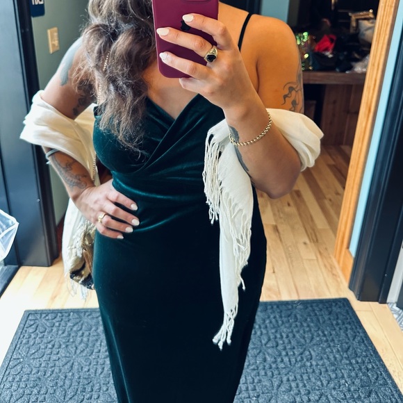 Emerald Green Rachel Zoe Velvet Dress Size Small - Picture 2 of 6